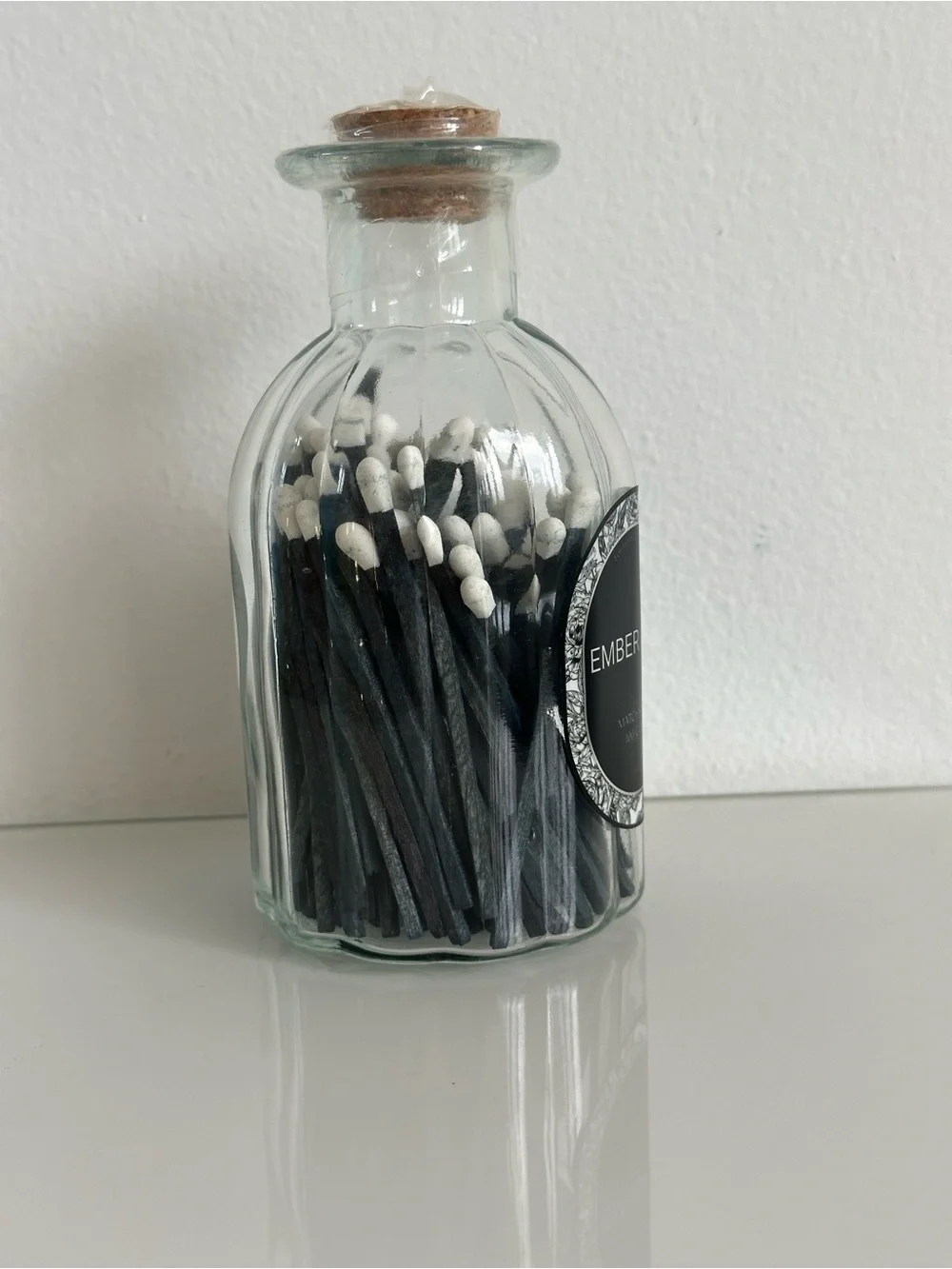 Black Matchsticks in Glass Jar - 100 Count